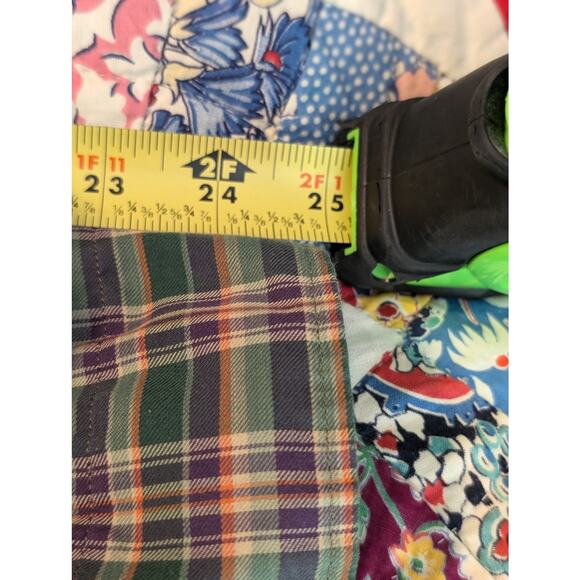 VTG Polo by Ralph Lauren Oversized Green Purple Plaid Elbow Patch Button Up Sz M - Picture 10 of 13